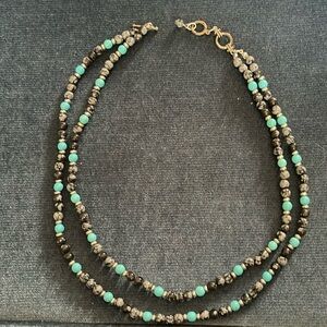 Black jasper and turquoise necklace.